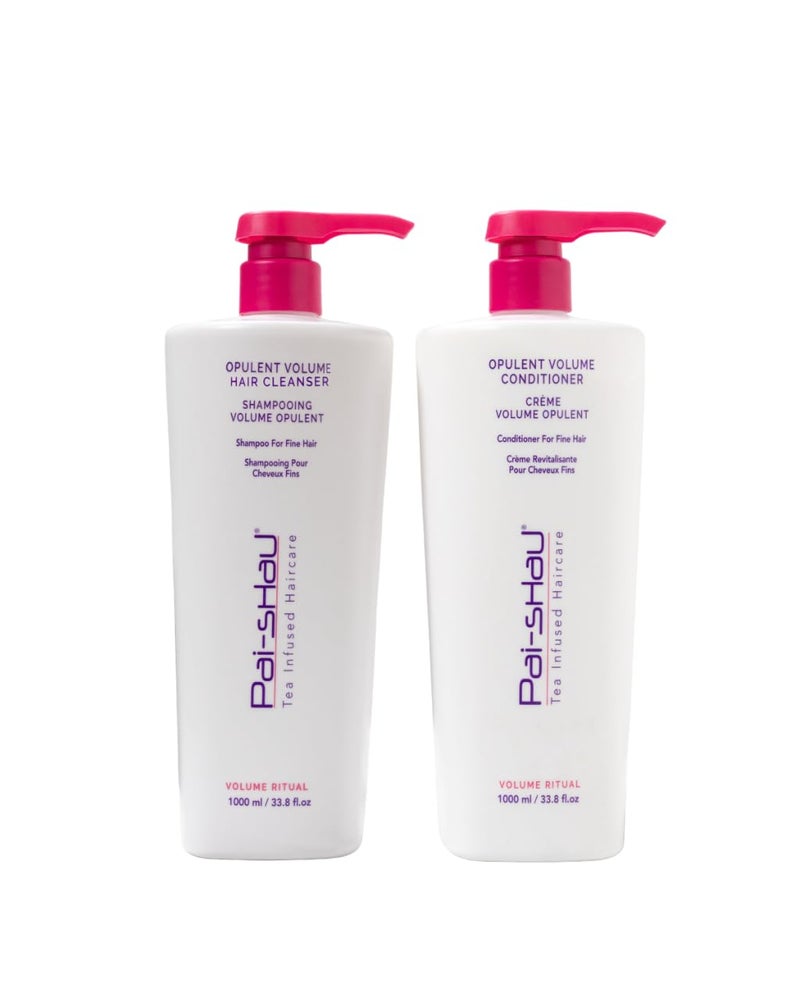 PaiShau Opulent Volume Cleanser and Conditioner Duo Set Volumizing Cleanser and Conditioner for Thin Hair Provides Improved Volume and Hydration Shampoo for Women 338 Fl Oz each