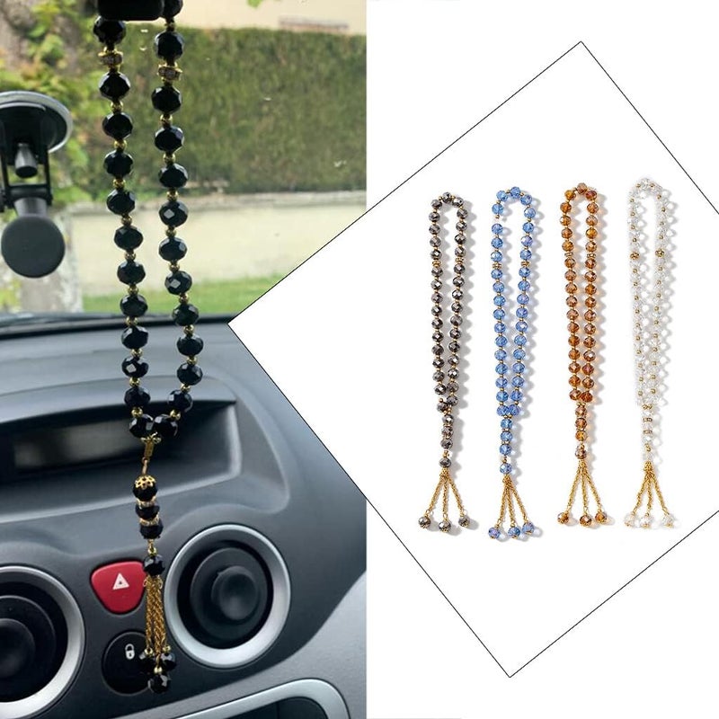 10mm Muslim Tasbih Prayer Beads Islamic Worry Beads Tasbeeh 33 Crystal Glass Rosary Necklace Bracelets Meditation Rosary Religion Jewelry for Women Men - Image 3