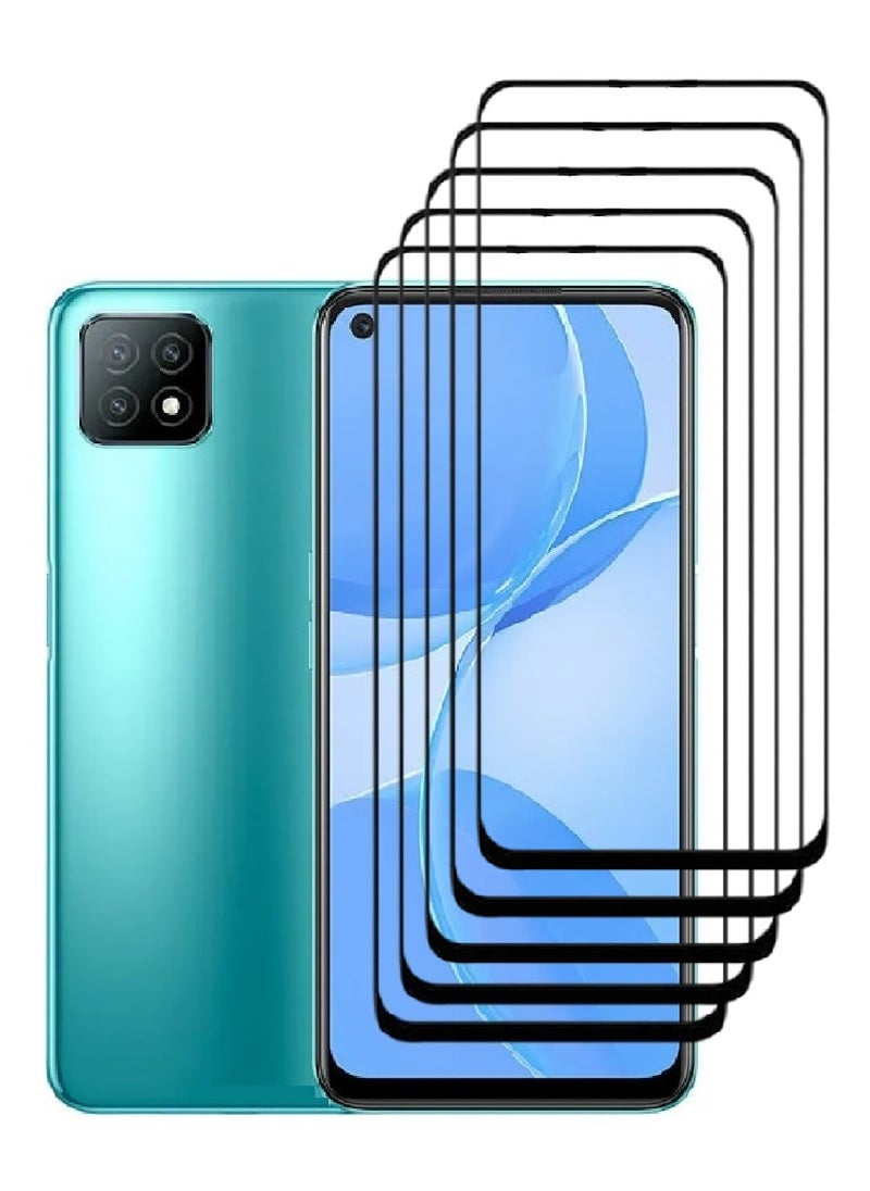 AINA 5 Pieces Tempered Glass Screen Protector 5D Designed For Oppo A53 5G Full Glue Edge to Edge Full Screen Coverage And Bubble Free - Image 1