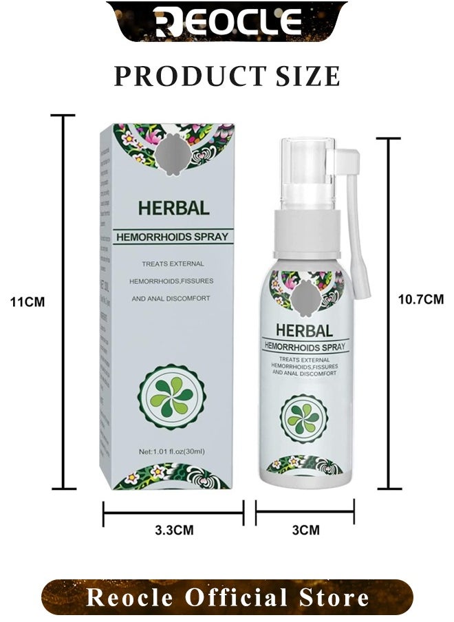Natural Herbal Hemorrhoids Spray, Internal and External Hemorrhoids Treatment Spray, Soothing Spray, Fast Relief Hemorrhoid Spray, Hemorrhoid Relief Cream 30ml