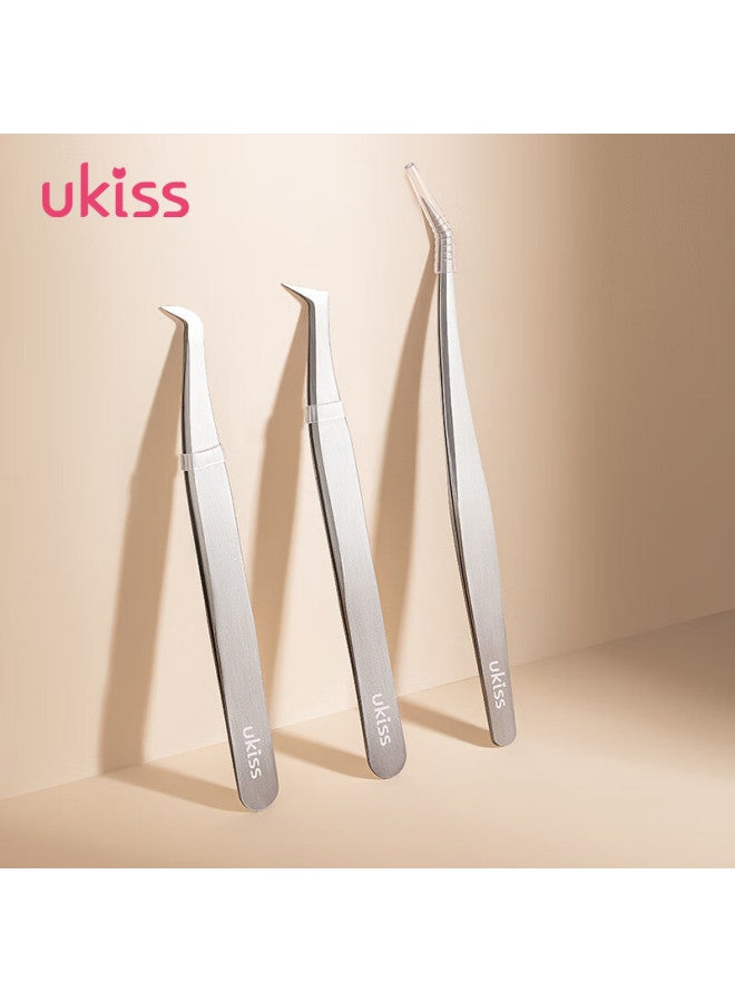 يو كيس Ukiss ملقط رموش صناعية، مشبك على شكل 7، أداة تطعيم احترافية للمبتدئين، ماسك رموش عالي الكثافة لفنيي الرموش المحترفين، هدية عيد ميلاد - Image 4