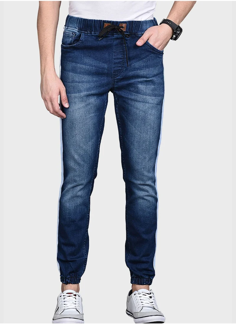 Campus Sutra Jeans with Side Stripes