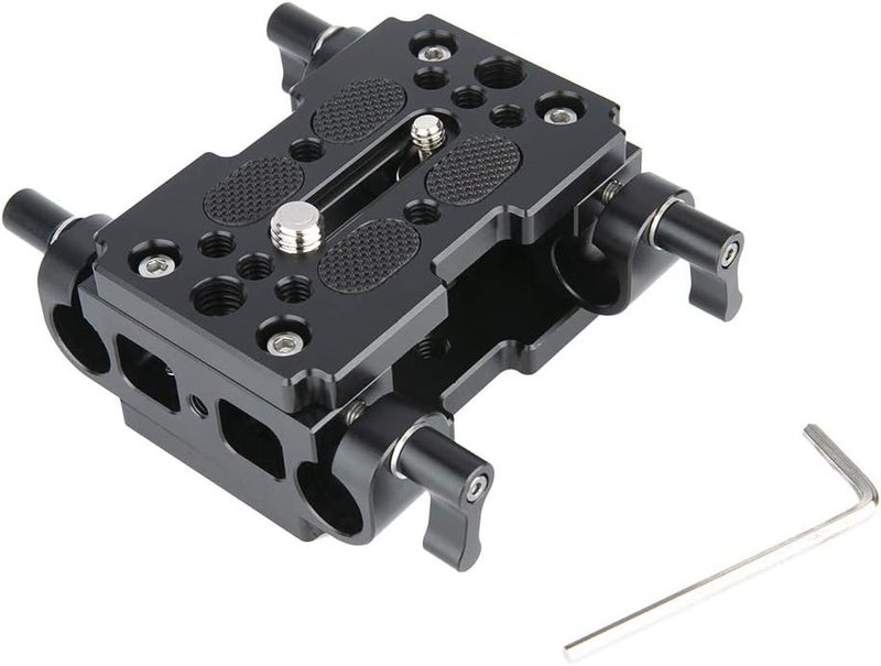 NICEYRIG Shoulder Support Camera Baseplate with 15mm Rod Clamp Railblock for Rod Support/DSLR Rig Cage - Image 5