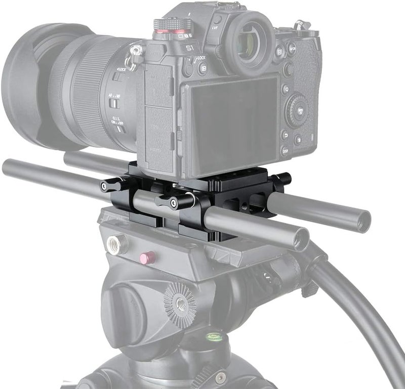 NICEYRIG Shoulder Support Camera Baseplate with 15mm Rod Clamp Railblock for Rod Support/DSLR Rig Cage - Image 3