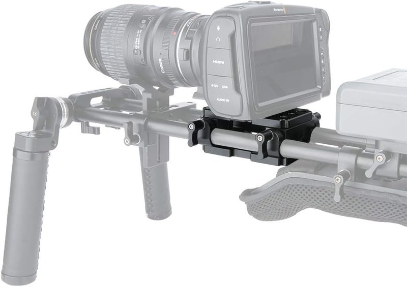 NICEYRIG Shoulder Support Camera Baseplate with 15mm Rod Clamp Railblock for Rod Support/DSLR Rig Cage - Image 2