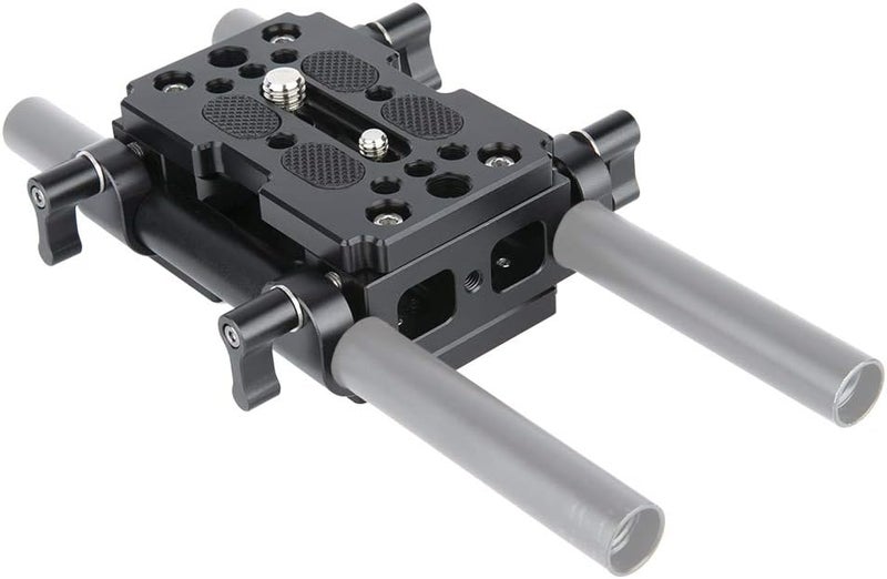 NICEYRIG Shoulder Support Camera Baseplate with 15mm Rod Clamp Railblock for Rod Support/DSLR Rig Cage - Image 1