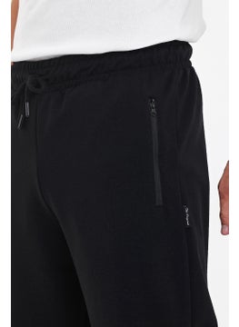 mmetalic Men's Zipper Pockets Black Bermuda Below Knee Capri Long Shorts with Adjustable Elastic Waist  - Image 5