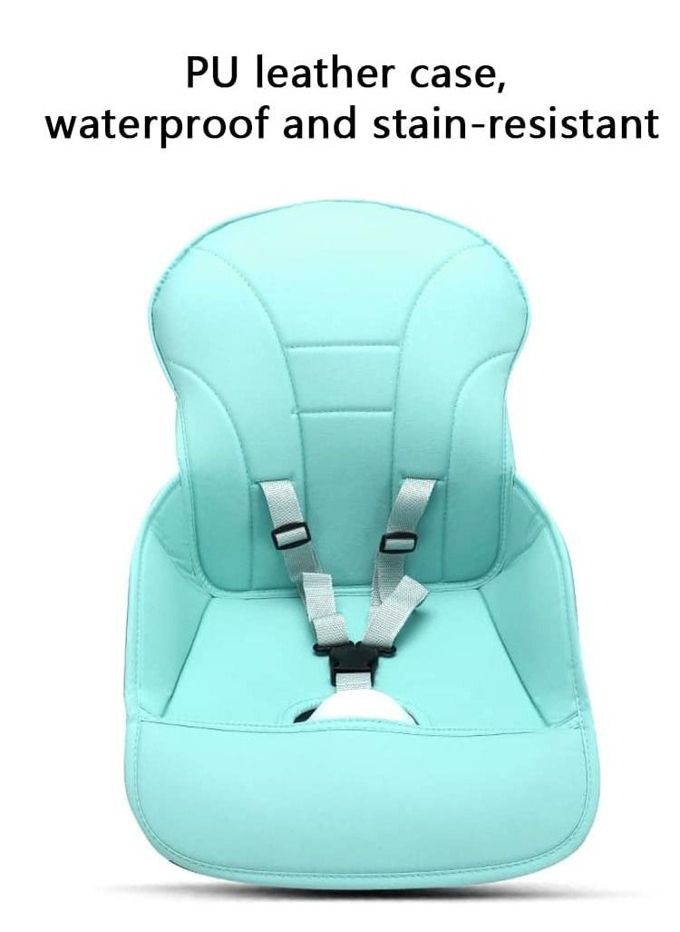 3 in 1 Adjustable Height Convertible Baby High Chair and Feeding Booster Seat for Kids Toddle with Footrest, Wheels, Cushion