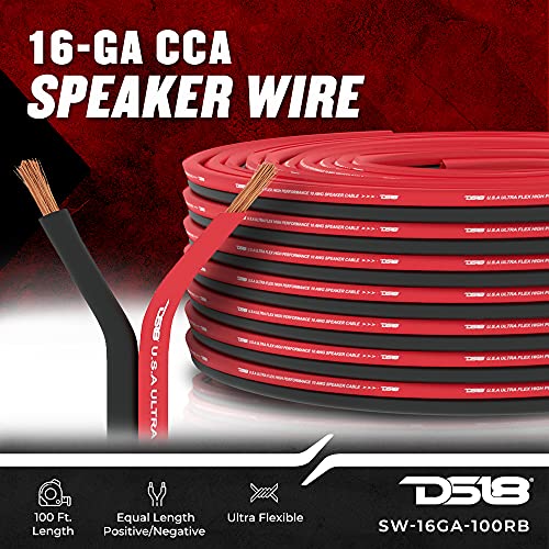 DS18 SW-18GA-100RB Ultra Flex Speaker Wire Red and Black 100FT - Speaker Cable for Audio Applications - Image 3