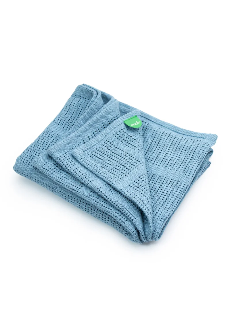 مون Organic Cellular Blanket 75 X 100 Cm For 0 Months And Above Blue
