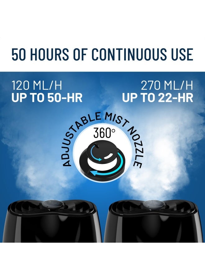 Everlasting Comfort Cool Mist Humidifier For Bedroom 6L - Filterless Quiet Ultrasonic - Large Room Home Air Vaporizer With Diffuser And Essential Oil Tray Black  - Image 3