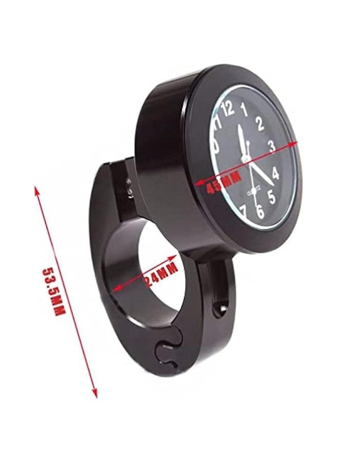 Arabest - Luminous Dial Bike Handlebar Clock for Motorcycle, Cruiser, Custom Chopper - Shock Quartz Timepiece for Handlebars - Image 1
