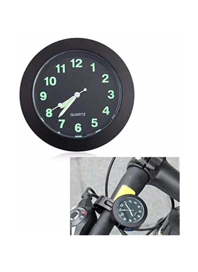 Arabest - Luminous Dial Bike Handlebar Clock for Motorcycle, Cruiser, Custom Chopper - Shock Quartz Timepiece for Handlebars - Image 1