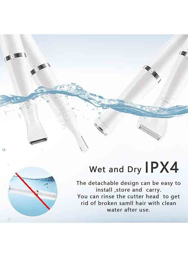 4-in-1 Electric Hair Removal & Epilator for Women, Waterproof, Wet & Dry Use, USB Rechargeable, Replaceable Ceramic Blades, Ideal for Bikini, Legs, Eyebrows, and Sensitive Areas - Image 4