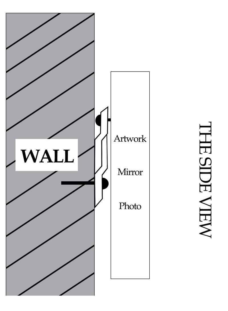 SYOSI Z Hanger French Cleat, 2 Pairs, Wall Mounting Brackets for Mirrors, Pictures, Whiteboards, Headboards, Artwork Frame, Heavy Duty Z Bar Hanger Supports - Image 4