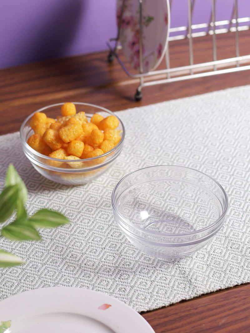 Uniglass Stackable Glass Bowl Lead Free Tranparent 370ml Set of 6 - Image 2
