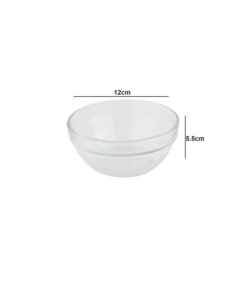 Uniglass Stackable Glass Bowl Lead Free Tranparent 370ml Set of 6 - Image 5