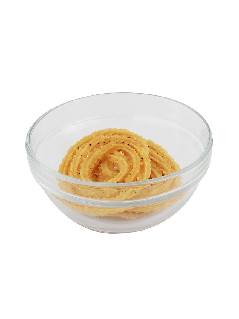 Uniglass Stackable Glass Bowl Lead Free Tranparent 370ml Set of 6 - Image 3