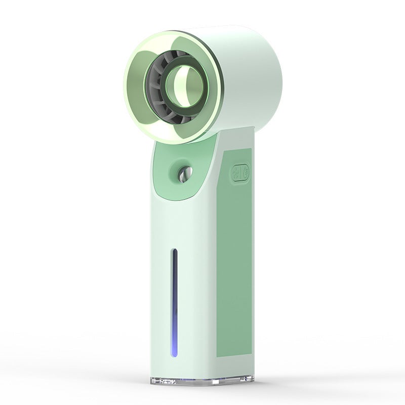 Portable Ice-Cooling Fan with Spray and Night Light - Compact, Rechargeable, and Versatile
