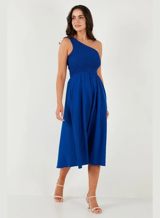 Lela  Lela Regular Fit One Shoulder Waist Opening Gipel Midi Length Dress Women's DRESS 67810248 for Women | Best Price UAE