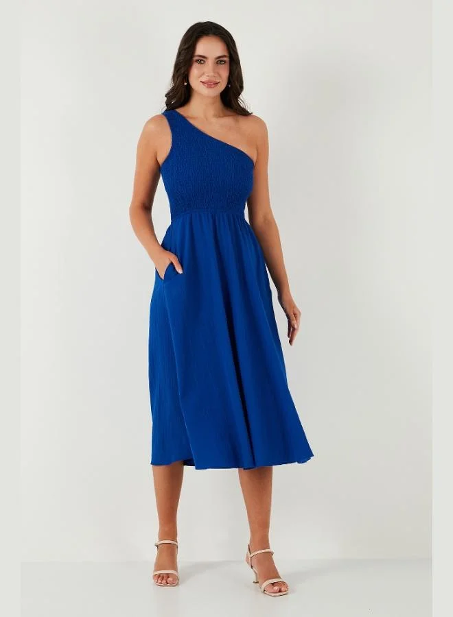 Lela  Lela Regular Fit One Shoulder Waist Opening Gipel Midi Length Dress Women's DRESS 67810248 for Women | Best Price UAE
