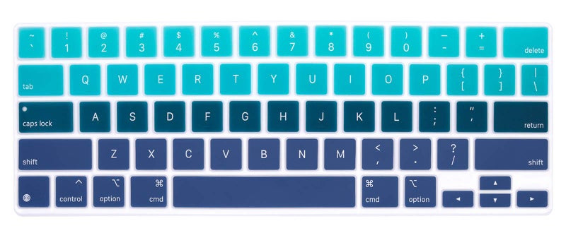 HRH Silicone Magic Keyboard Cover Skin for iPad Pro 12.9 Inch Magic Keyboard(4nd Generation) 2020 Model MXQU2LL/A,for iPad Pro 12.9 Keyboard Protector Accessories-Ombre Green - Image 1
