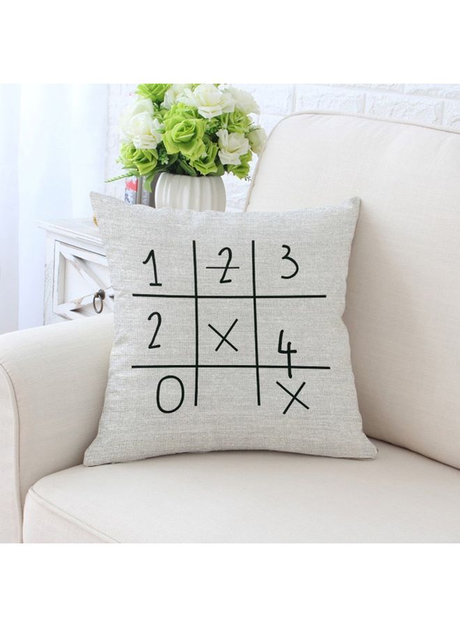 NIBEMINENT Simple Pattern Cushion Cover White/Black 45 x 45cm