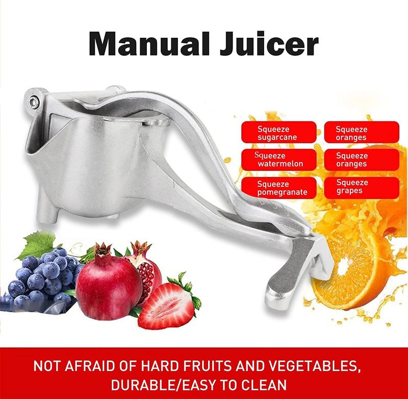 HOME STUFFS Hand Press Fruit Juicer Made of Heavy Duty Aluminium Alloy Metal For Lime Orange Watermelon Juicer Hand Fruit Juicer Machine Instant Juicer Steel Handle Citrus Juicer Silver - Image 4