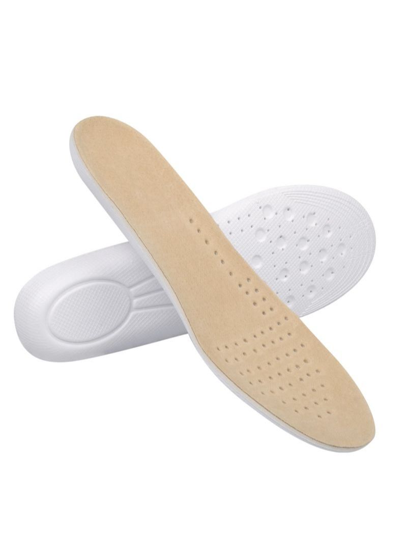NIBEMINENT Pigskin White Bottom Breathable Height-Increasing Insole - Image 1
