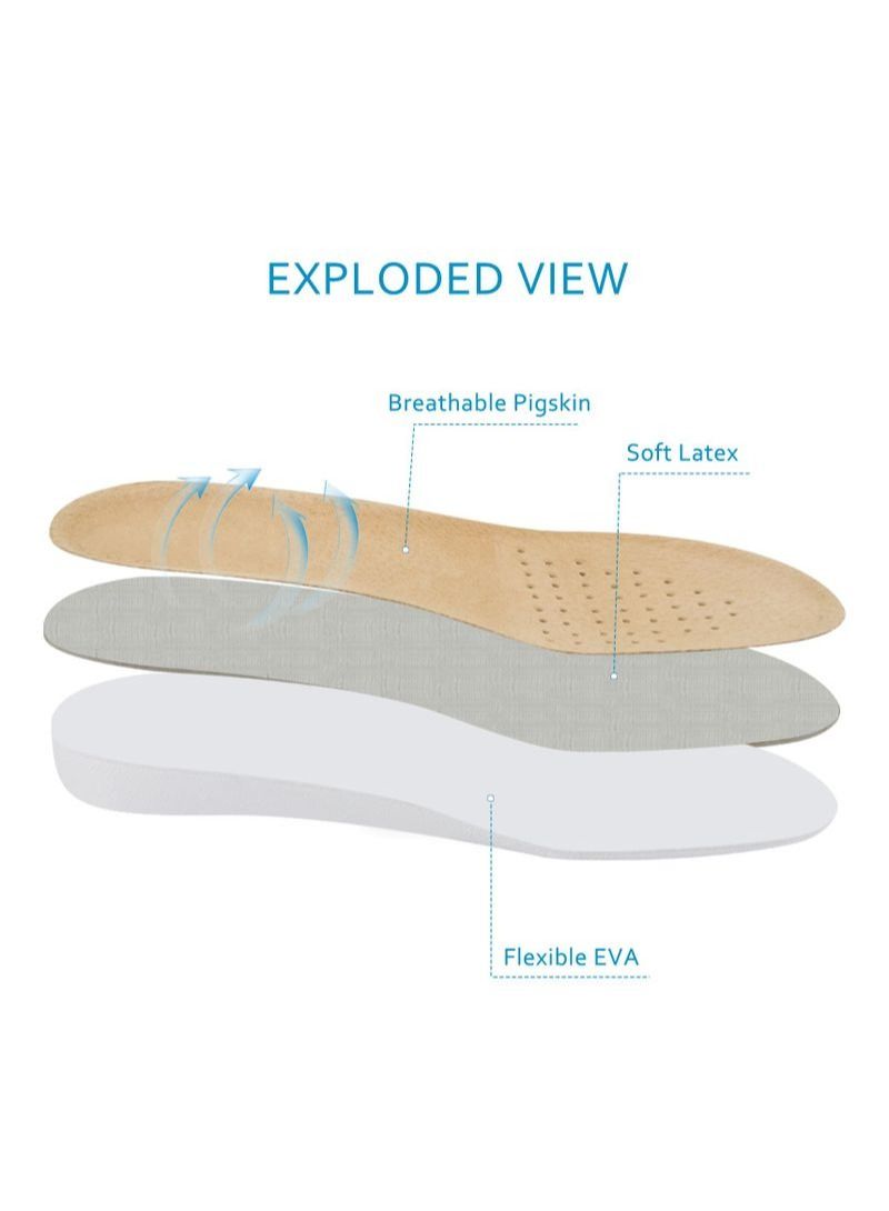 NIBEMINENT Pigskin White Bottom Breathable Height-Increasing Insole - Image 3