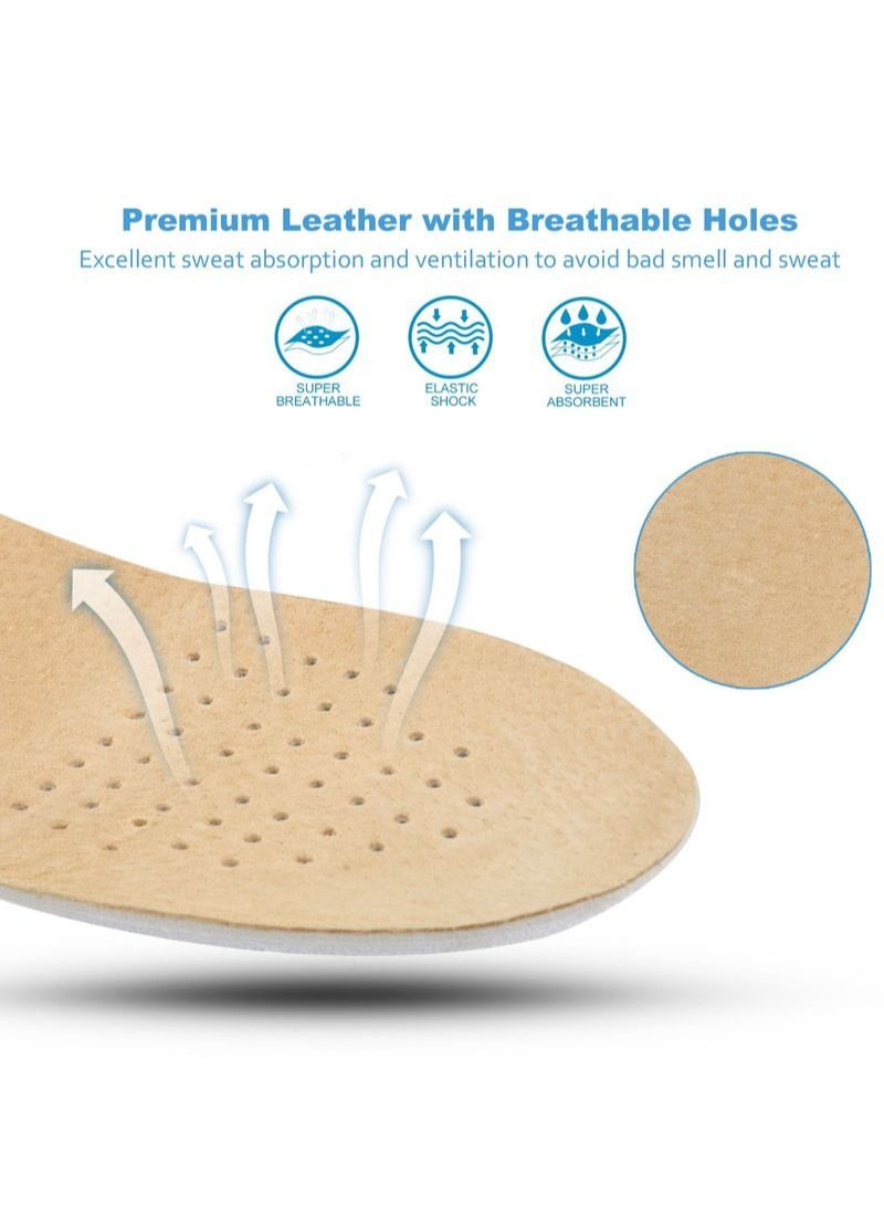 NIBEMINENT Pigskin White Bottom Breathable Height-Increasing Insole - Image 5