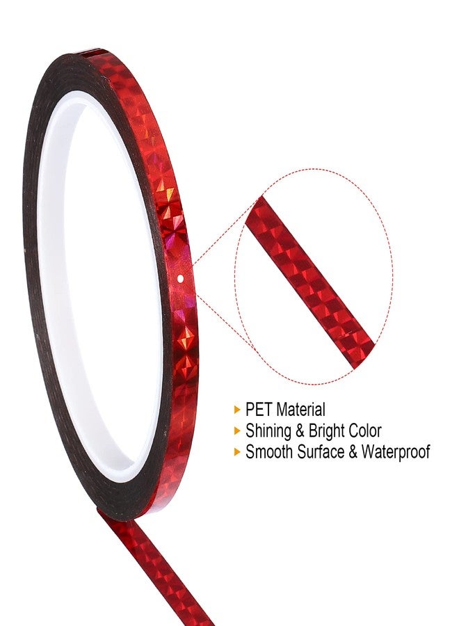 PATIKIL Prism Tape 0.3 Inch x 55 Yards, Holographic Metalized Reflective Adhesive for Detailing Accent Wall Decor Art, Red - Image 3