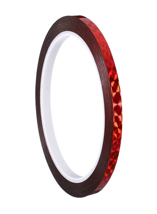 PATIKIL Prism Tape 0.3 Inch x 55 Yards, Holographic Metalized Reflective Adhesive for Detailing Accent Wall Decor Art, Red - Image 1