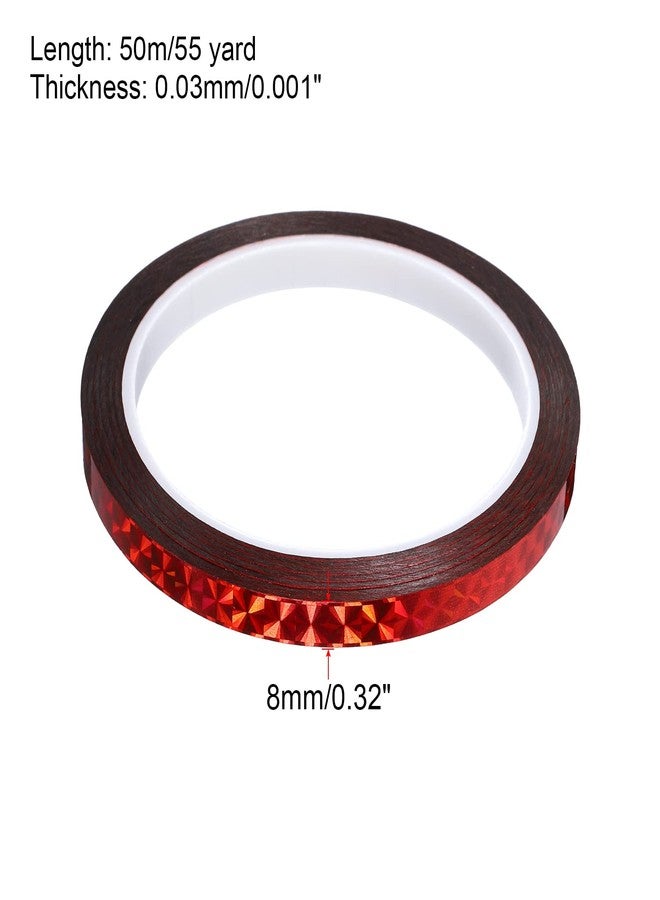 PATIKIL Prism Tape 0.3 Inch x 55 Yards, Holographic Metalized Reflective Adhesive for Detailing Accent Wall Decor Art, Red - Image 2