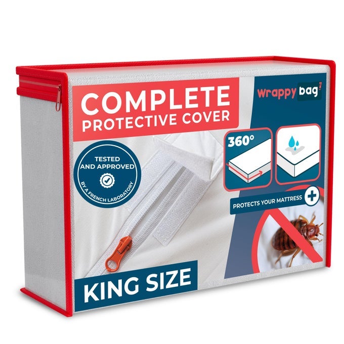 BED BUGS MATTRESS PROTECTOR MATTRESS COVER ZIPPED MATTRESS PROTECTOR WATERPROOF COTTON SURFACE KING SIZE