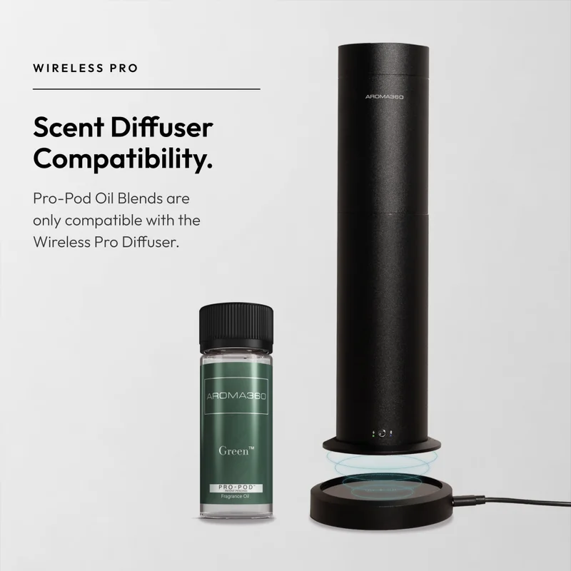Aroma360  Green Pro-Pod Oil Blend - Hotel Inspired for Luxury Essential Oil Diffusers - Aromatherapy Scent Diffuser Oil - Valencia Orange, Cyclameh, Musk and Vanilla - 50 mL, 1.7 fl oz  | Best Price UAE