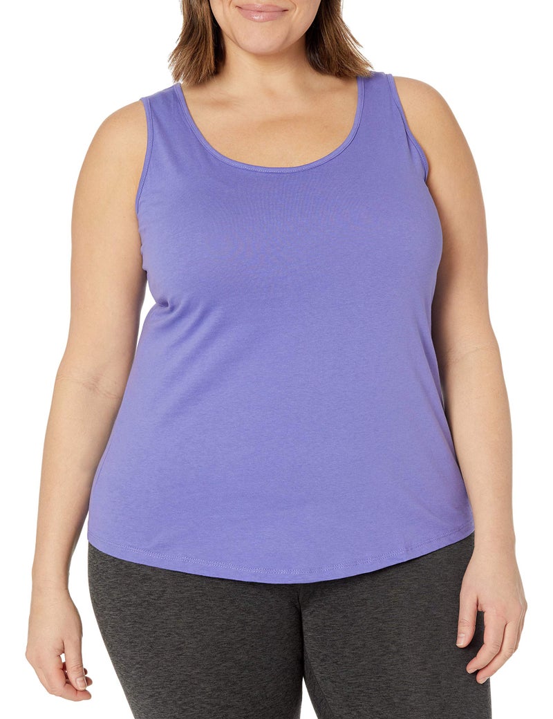 Just My Size Women's Plus-SizeJersey Shirttail Hem Tank TopPETAL PURPLE,4X - Image 4