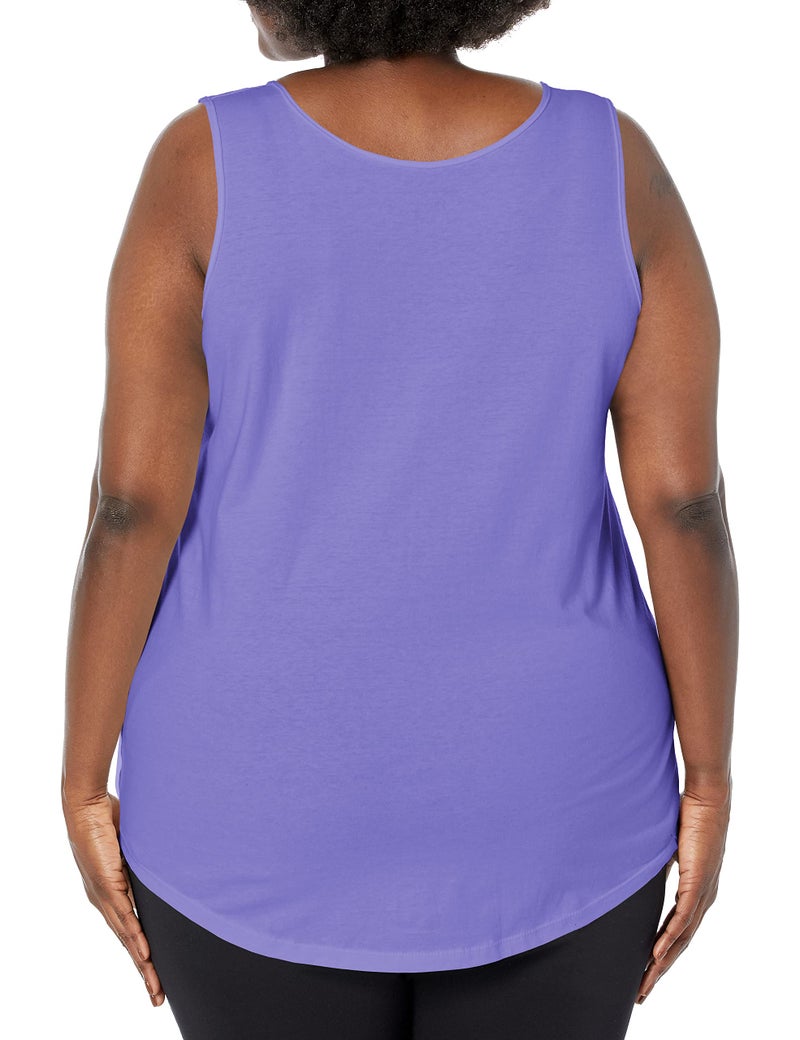 Just My Size Women's Plus-SizeJersey Shirttail Hem Tank TopPETAL PURPLE,4X - Image 2