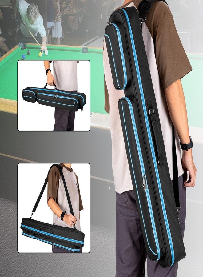 GOBUROS Pool Cue Case, 2 x 2 Pool Stick Case with 2 Shafts and 2 Butts Slots, Heavy Duty Billiard Cue Carrying Case for Pool Cue Accessories, Blue - Image 5