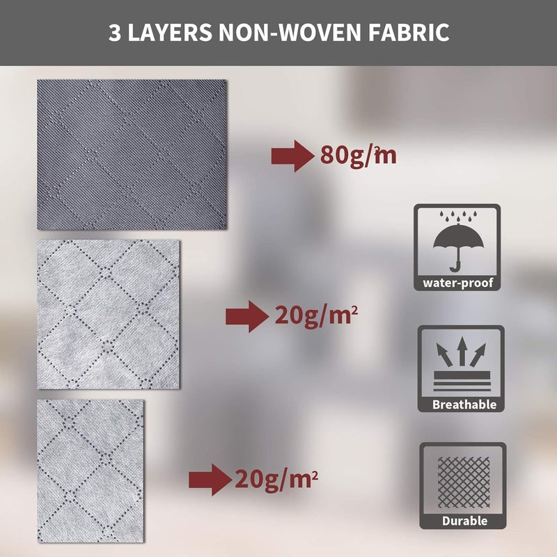 شنطة تخزين لتنظيم الملابس شنط كبيرة للتخزين 3 قطع بمقابض وسوستة ونافذة شفافة لتخزين البطانيات والالحفة والمفارش قابلة للطي  90 لتر - Image 3