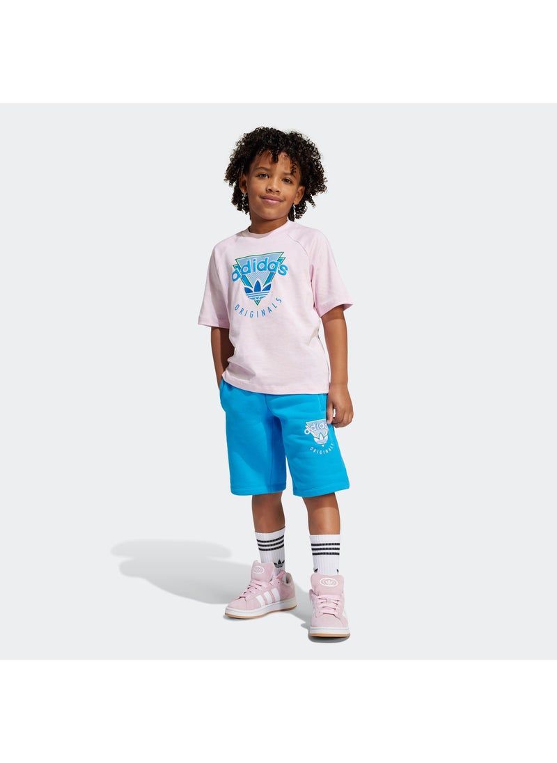 adidas Originals Kids Geometric Print Shorts Set  - Image 1
