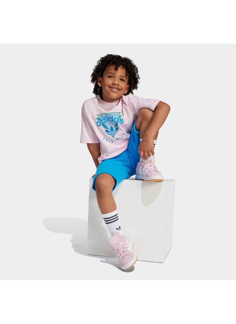 اديداس اوريجينالز Kids Geometric Print Shorts Set