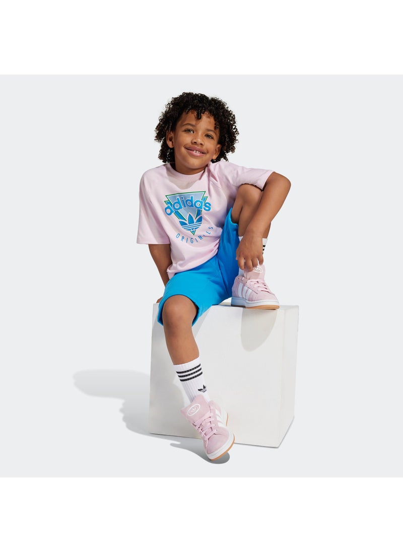 adidas Originals Kids Geometric Print Shorts Set  - Image 4