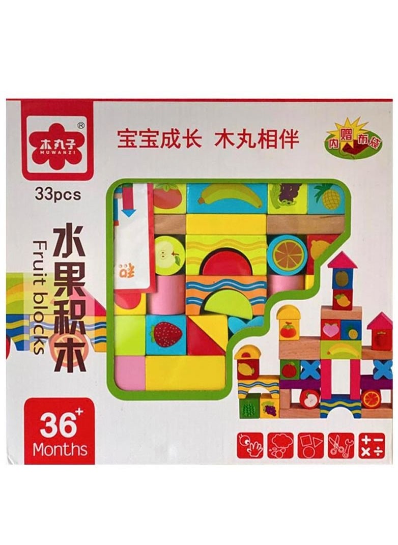 33-Piece wood fruits and numbers stacking blocks set Eco-friendly and lightweight easy to carry - pzsku/ZE8978790CF1CEECB0871Z/45/_/1689491222/2fcb84b9-1321-4d18-8821-1c23cea82610