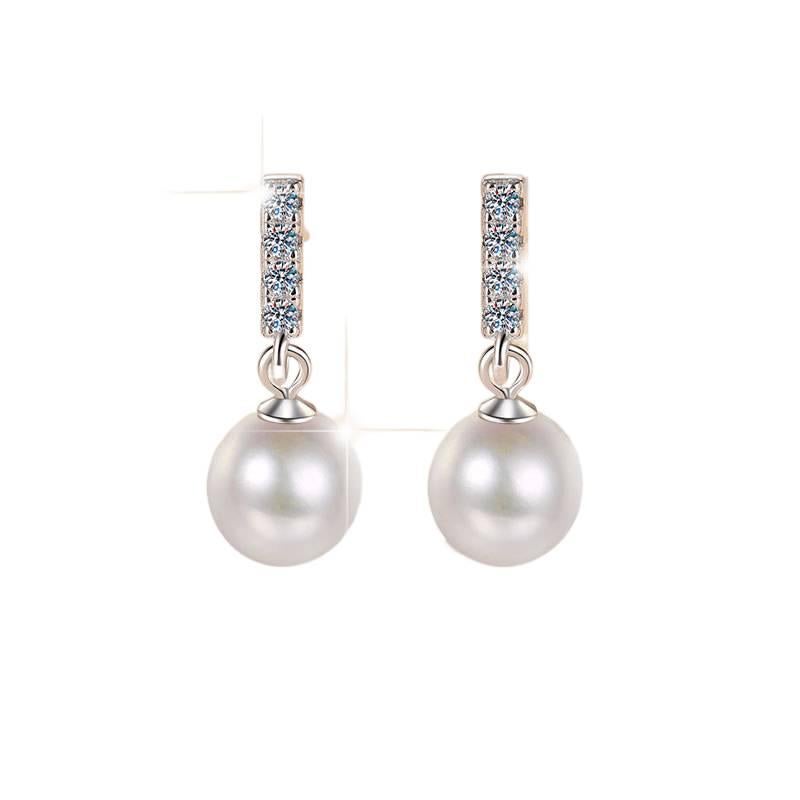 Lightweight Pearl Earrings with 925 Sterling Silver and Drop Accent Jewelry for Daily Wear and Dressy Styling - Image 2
