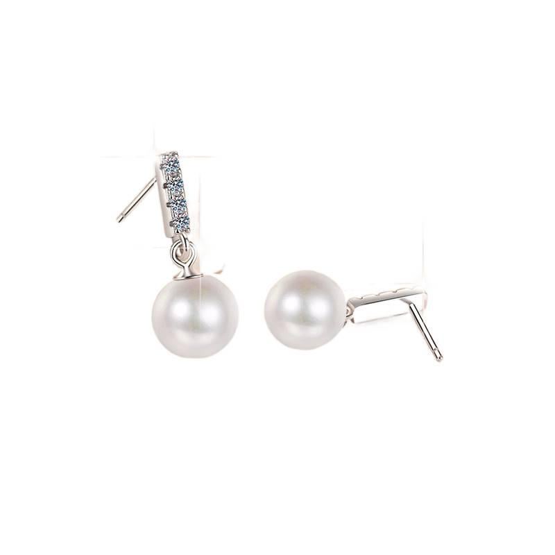 Lightweight Pearl Earrings with 925 Sterling Silver and Drop Accent Jewelry for Daily Wear and Dressy Styling - Image 5