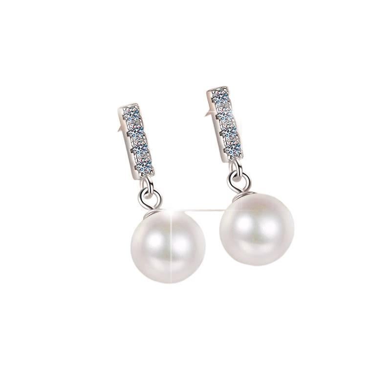 Lightweight Pearl Earrings with 925 Sterling Silver and Drop Accent Jewelry for Daily Wear and Dressy Styling - Image 4