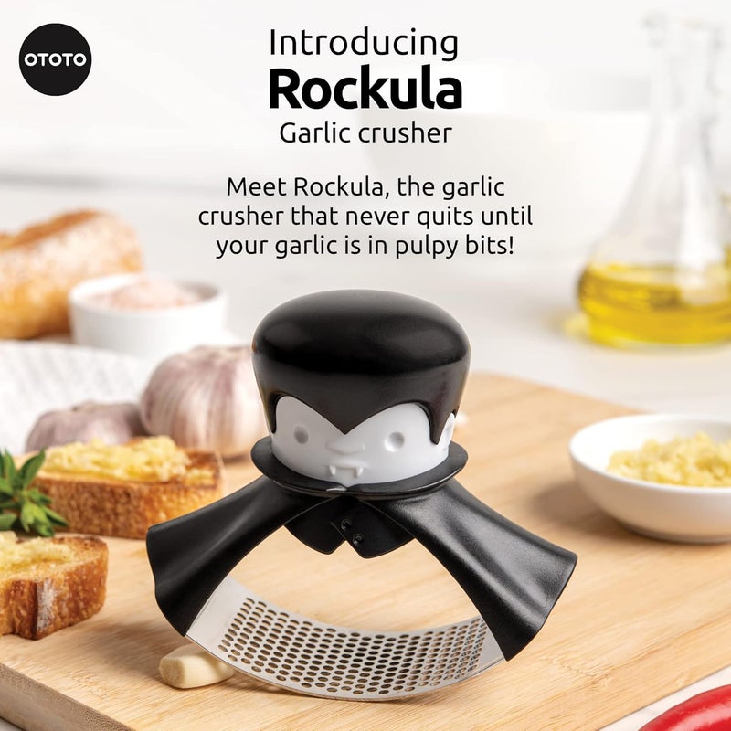 OTOTO Rockula Garlic Press Rocker - Garlic Masher, Garlic Rocker, Rocking Garlic Press Stainless Steel - Garlic Smasher Spooky Gifts - Easy to Clean - Image 2