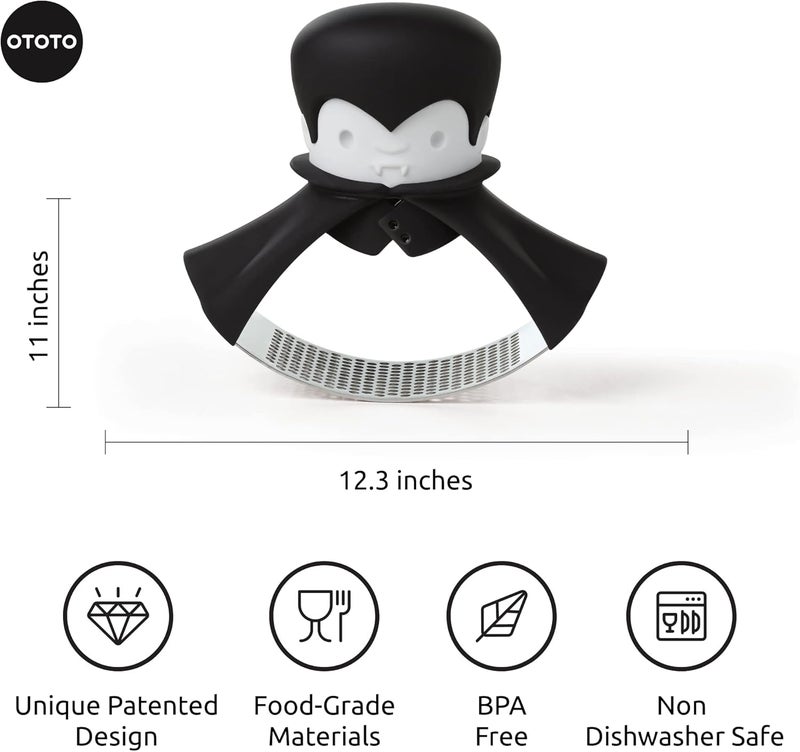 OTOTO Rockula Garlic Press Rocker - Garlic Masher, Garlic Rocker, Rocking Garlic Press Stainless Steel - Garlic Smasher Spooky Gifts - Easy to Clean - Image 5