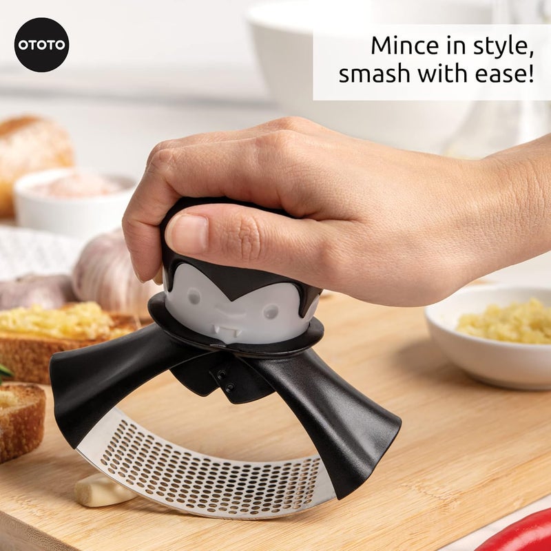 OTOTO Rockula Garlic Press Rocker - Garlic Masher, Garlic Rocker, Rocking Garlic Press Stainless Steel - Garlic Smasher Spooky Gifts - Easy to Clean - Image 3
